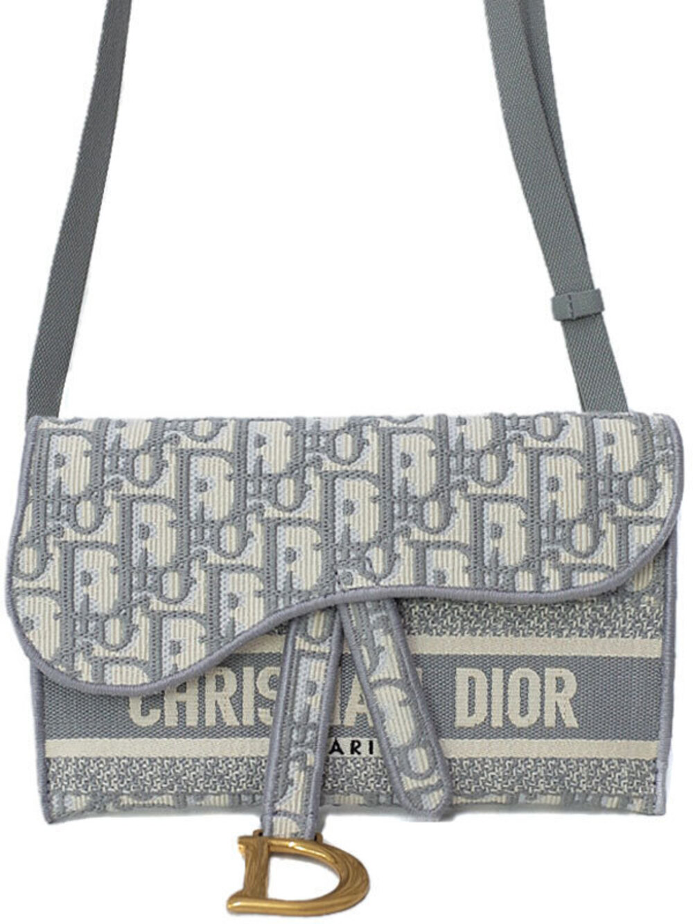 Christian Dior SADDLE Oblique Saddle Slim Pouch Clutch Shoulder Bag